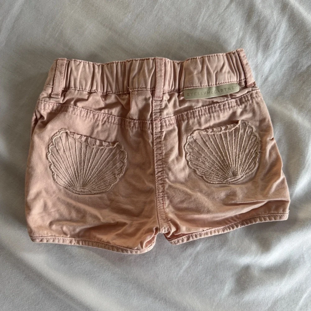 Stella McCartney Baby Girl Knit Cotton Shorts – Size 18 Months (Dusty Pink)